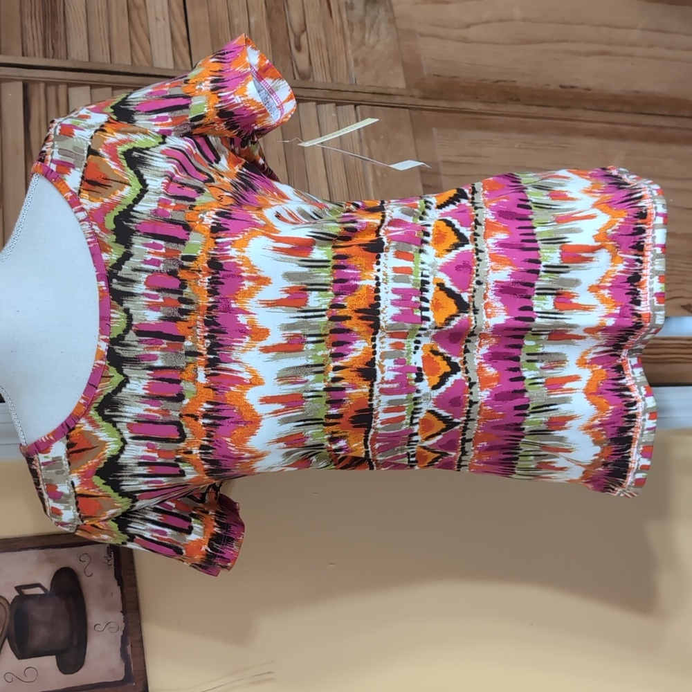 JONES NEW YORK SPORT Colorful Top M NWT